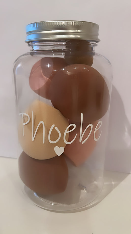 Personalised Makeup Sponges/Beauty Blenders in a Jar