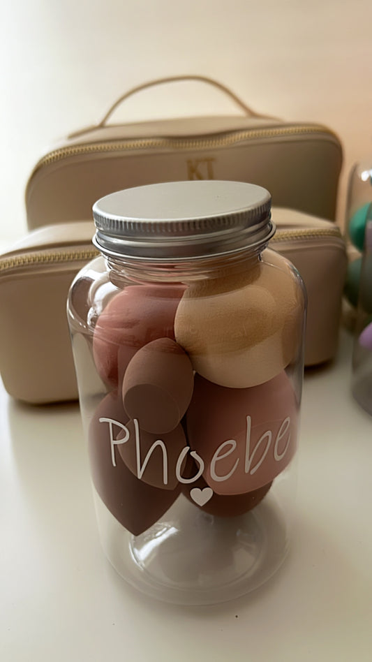 Personalised Makeup Sponges/Beauty Blenders in a Jar