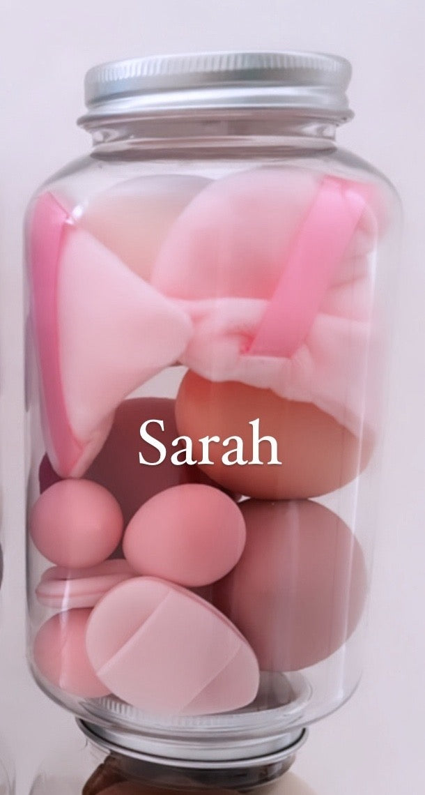 Personalised Makeup Sponges/Beauty Blenders in a Jar