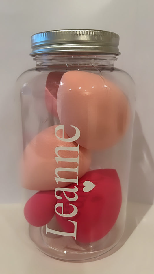 Personalised Makeup Sponges/Beauty Blenders in a Jar