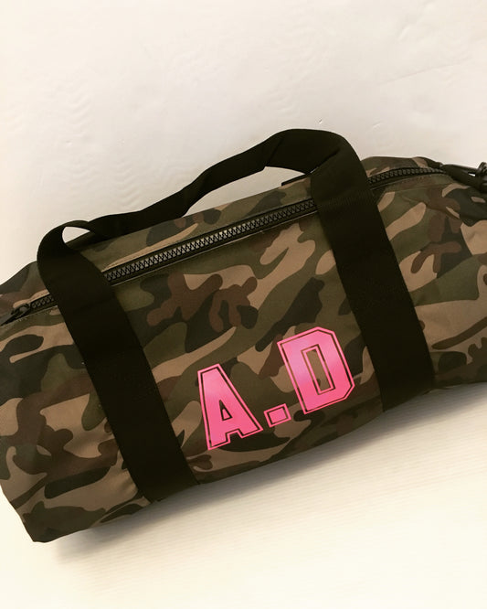 Personalised Initial Camouflage Holdall/Sleepover/Gym Bag