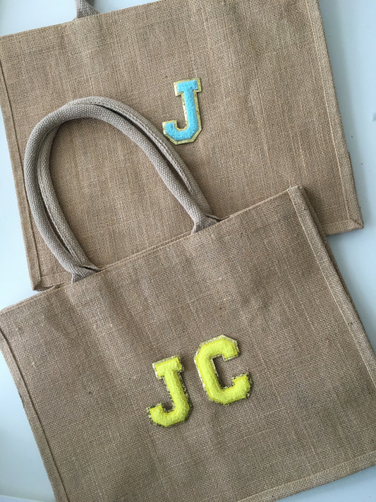 Personalised Patch Natural Boutique Shopper/Beach Bag